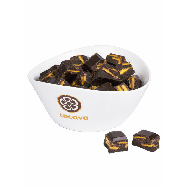 Тёмный шоколад с кусочками манго, 70 % какао (Эквадор), 100г