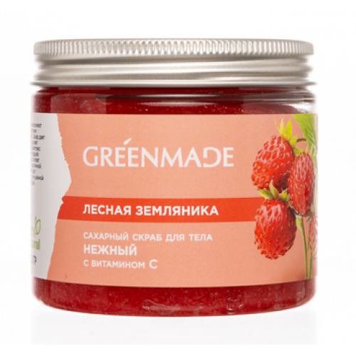 Скраб для тела сахарный Лесная земляника Greenmade, 250 г