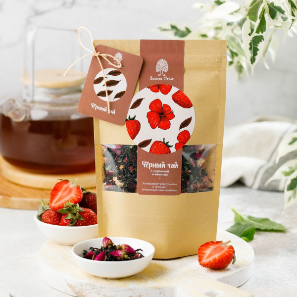 Чай черный с ванилью и клубникой CraftTea, 40г