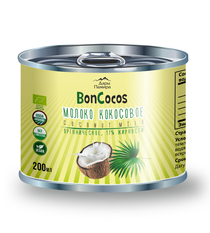 Молоко кокосовое BONCOCOS, органика,  жирность 17%, 200мл купить