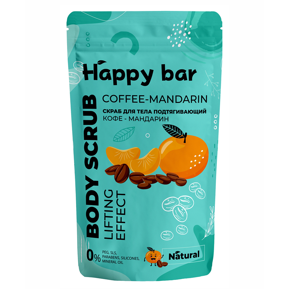 Скраб для тела Happy Bar Кофе и мандарин подтягивающий (150мл) купить в онлайн экомаркете