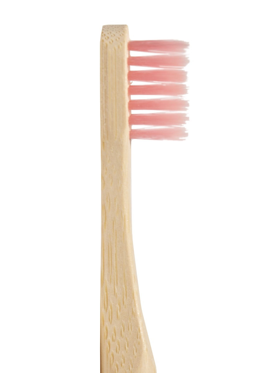 Детская бамбуковая зубная щетка. Розовая