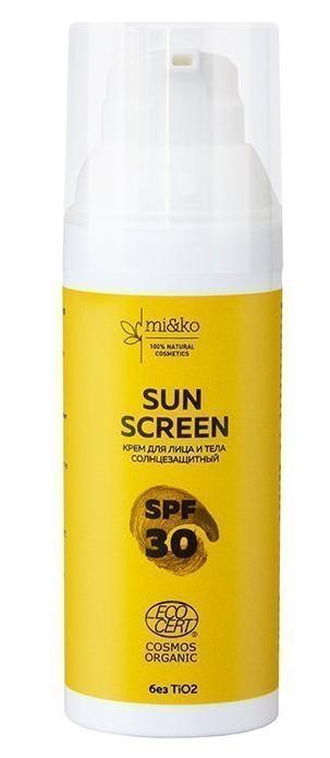 Крем для лица и тела солнцезащитный Sun Screen SPF30 50 мл Organic
