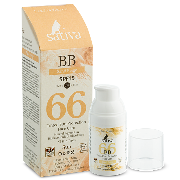 Sativa, BB крем # 66 с солнцезащитным фильтром Бежевый