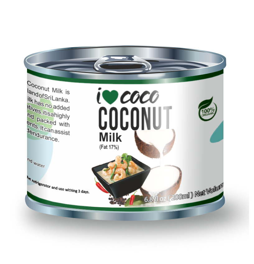 Молоко кокосовое I❤COCO, органика,  жирность 17%, 200мл, ж/б, Шри-Ланка купить
