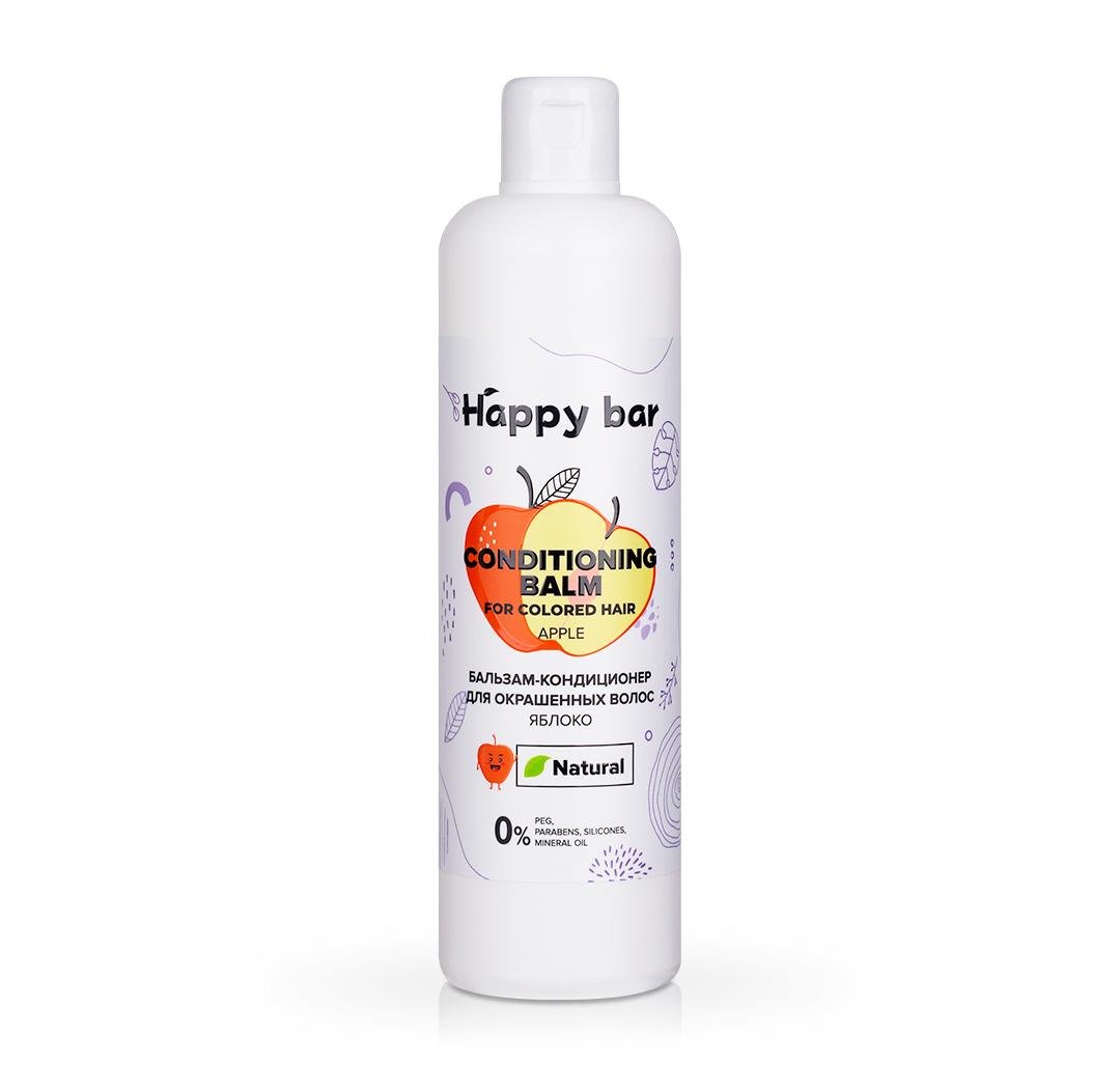 Бальзам-кондиционер Happy Bar Яблоко для окрашенных волос (370мл) купить в онлайн экомаркете