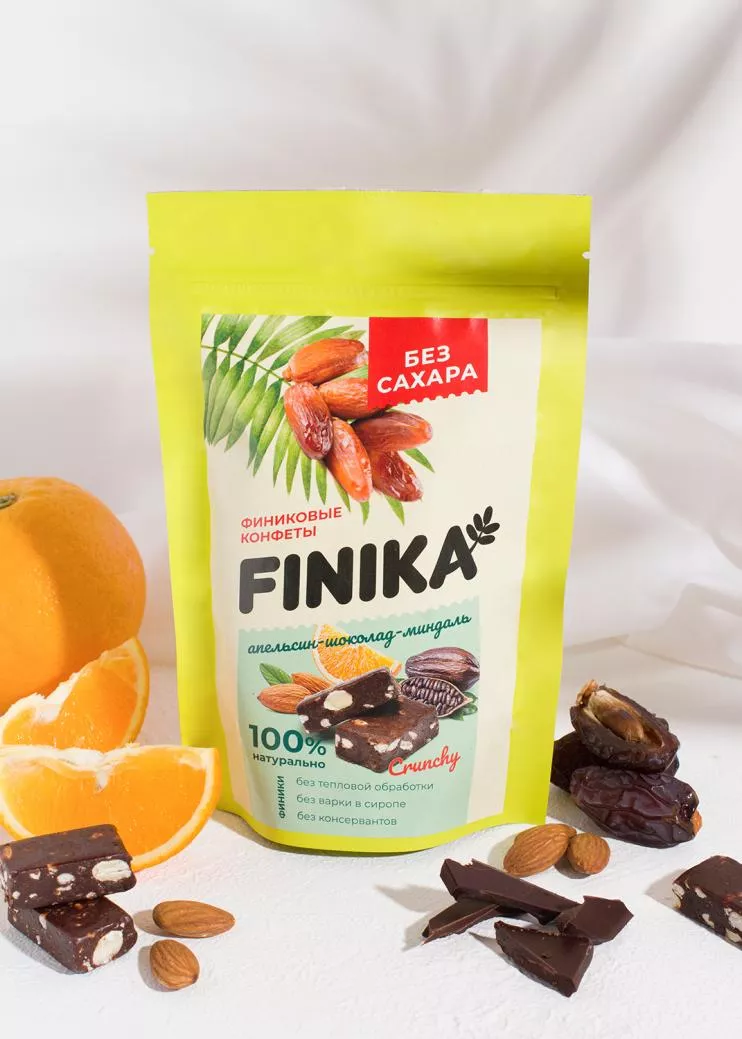 Финиковые конфеты / Апельсин-шоколад-миндаль / Finika / 150 г купить