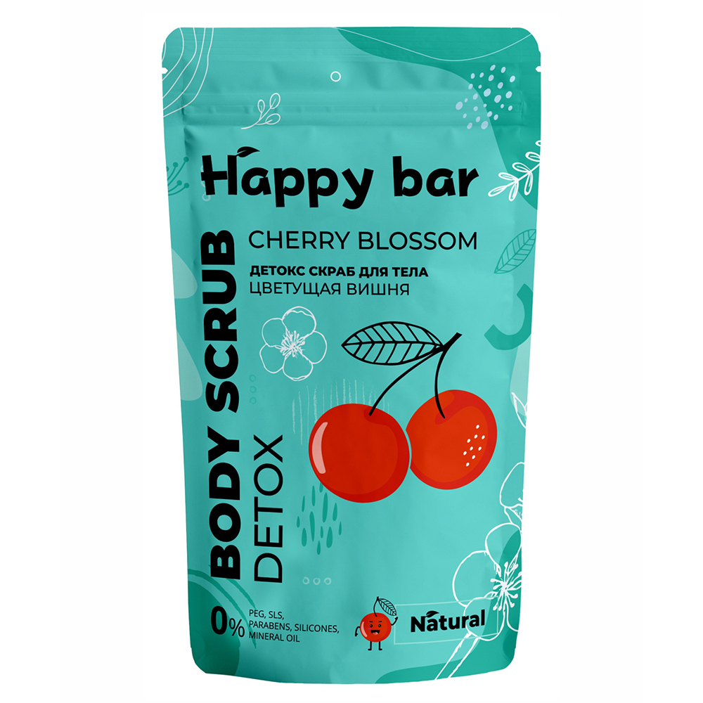 Скраб для тела Happy Bar Цветущая вишня детокс (150мл) купить в онлайн экомаркете