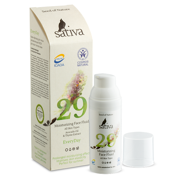 Sativa, Крем-флюид #29 для лица увлажняющий, 50 мл